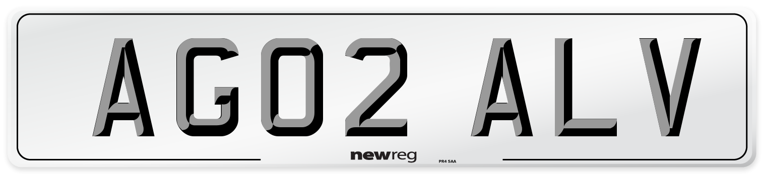 AG02 ALV Number Plate from New Reg